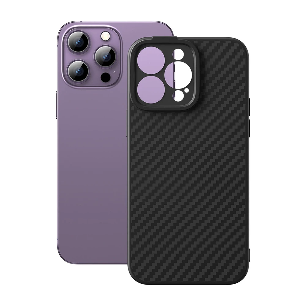 Magnetic Case Baseus Sintetinio pluošto serija, skirta iPhone 14 Pro (juodas)+ grūdintas stiklas + valymo rinkinys
