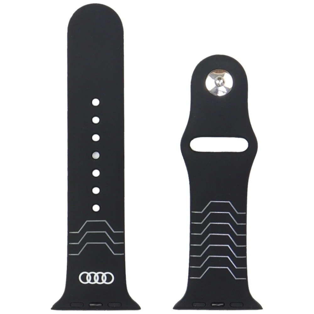 apyrankė Audi Geometric Pattern Silicone Watch apyrankė for Apple Watch 44/45/46/49mm juodos spalvos