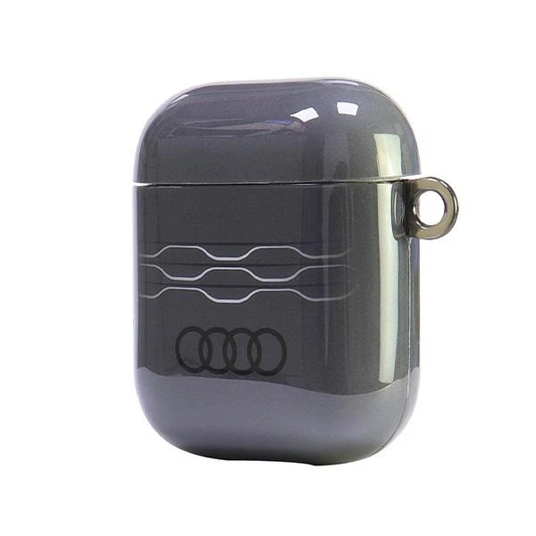 Audi IML Geometric Pattern AirPods 1/2 dėklas pilkos spalvos AU-IMLAP-A6/D3-GY