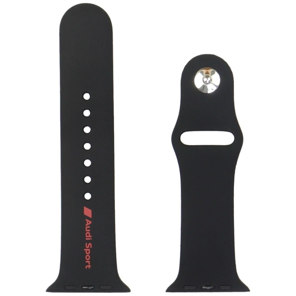 apyrankė Audi Sport Raudona Logo Silicone Watch apyrankė for Apple Watch 44/45/46/49mm juodos spalvos