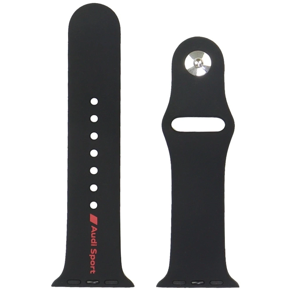 apyrankė Audi Sport Raudona Logo Silicone Watch apyrankė for Apple Watch 40/41/42mm juodos spalvos