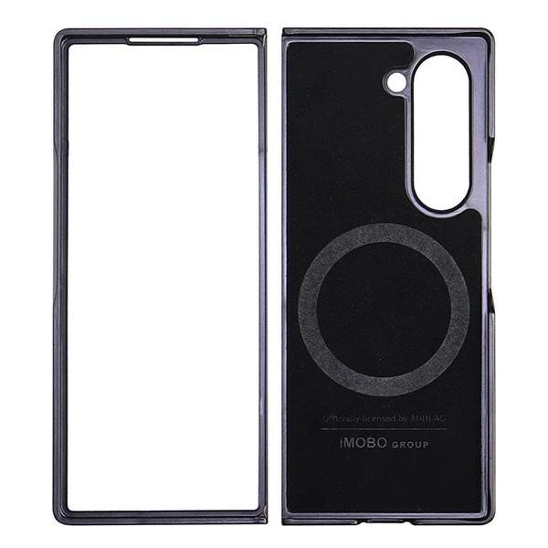 Audi Synthetic Leather MagSafe Z Fold 6 F956 juodos spalvos kietas dėklas AU-TPUPCMFold6-Q5/D1-BK