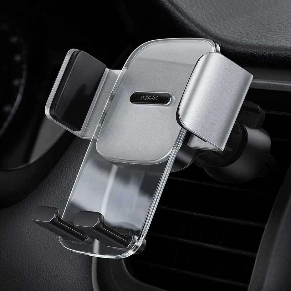 Baseus Easy Control Clamp automobilinis telefono laikiklis grotelėms arba prietaisų skydeliui – Juodas