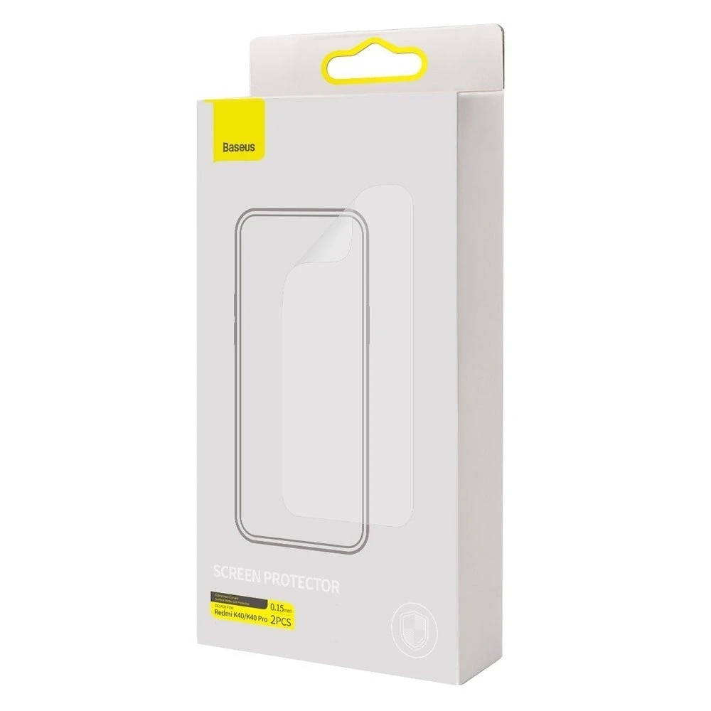 Baseus 2x viso ekrano apsauginė plėvelė 0,15 mm, skirta Xiaomi Redmi K40 / K40 Pro / Poco F3 skaidrus (SGMIK40-02)