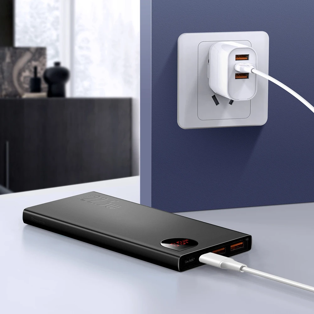 Powerbank Baseus Adaman Metal 10000mAh 2xUSB USB-C Lightning MicroUSB 22.5W – juoda