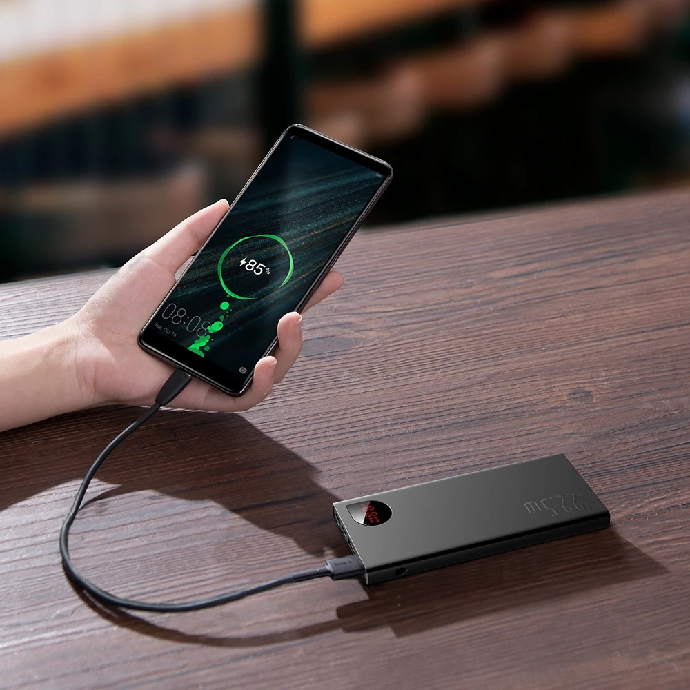Powerbank Baseus Adaman Metal 10000mAh 2xUSB USB-C Lightning MicroUSB 22.5W – juoda