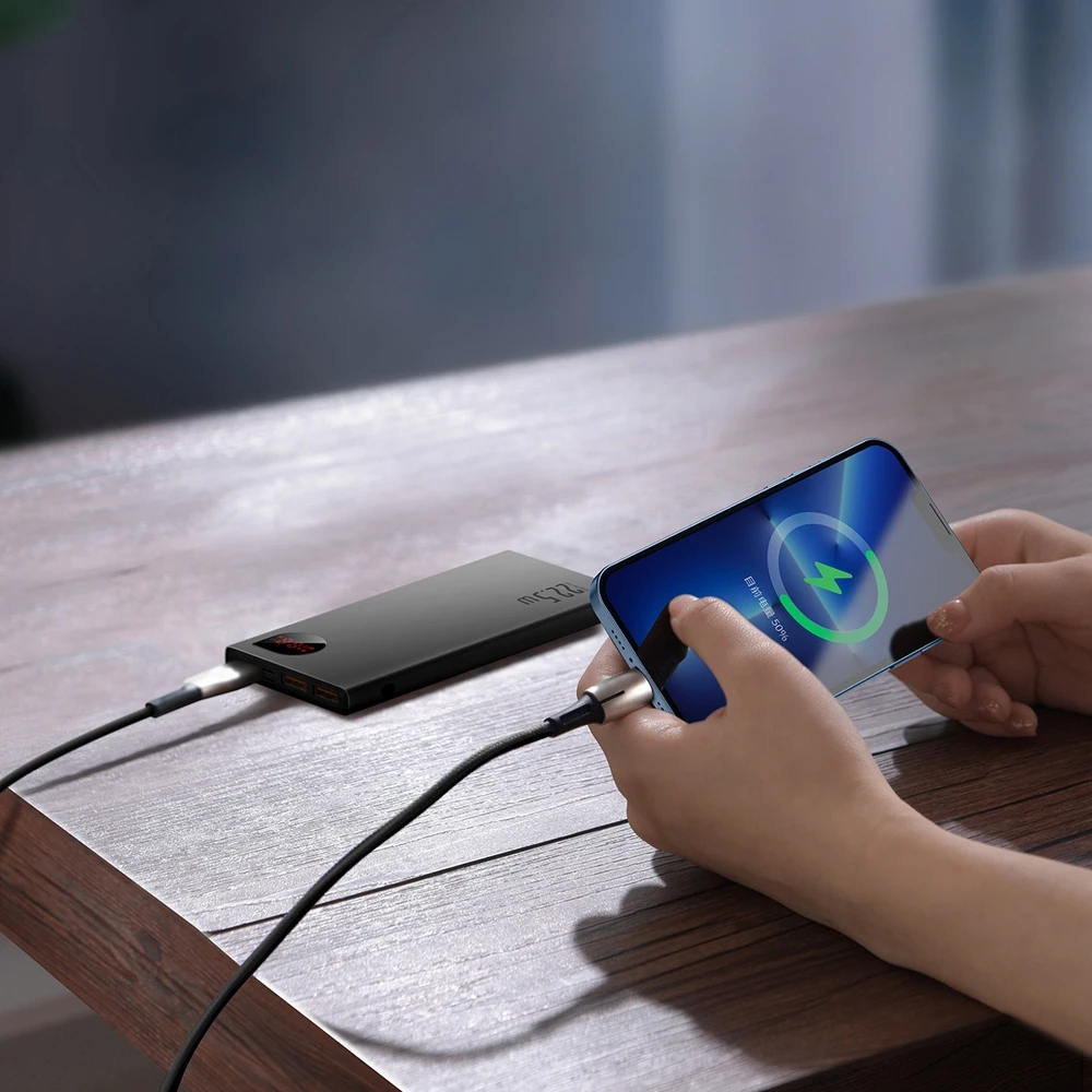 Powerbank Baseus Adaman Metal 10000mAh 2xUSB USB-C Lightning MicroUSB 22.5W – juoda