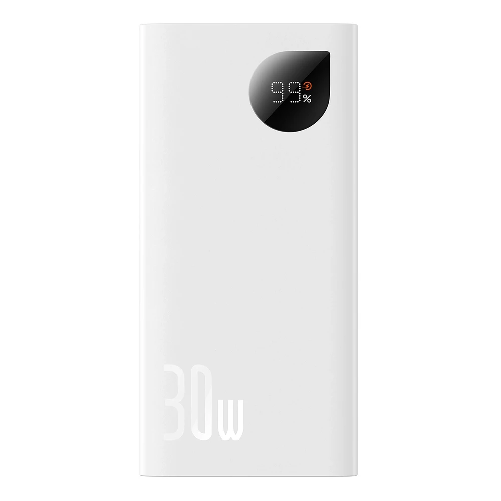 Greitas įkrovimas Power Bank Baseus Adaman2 10000mAh 30W Baltas