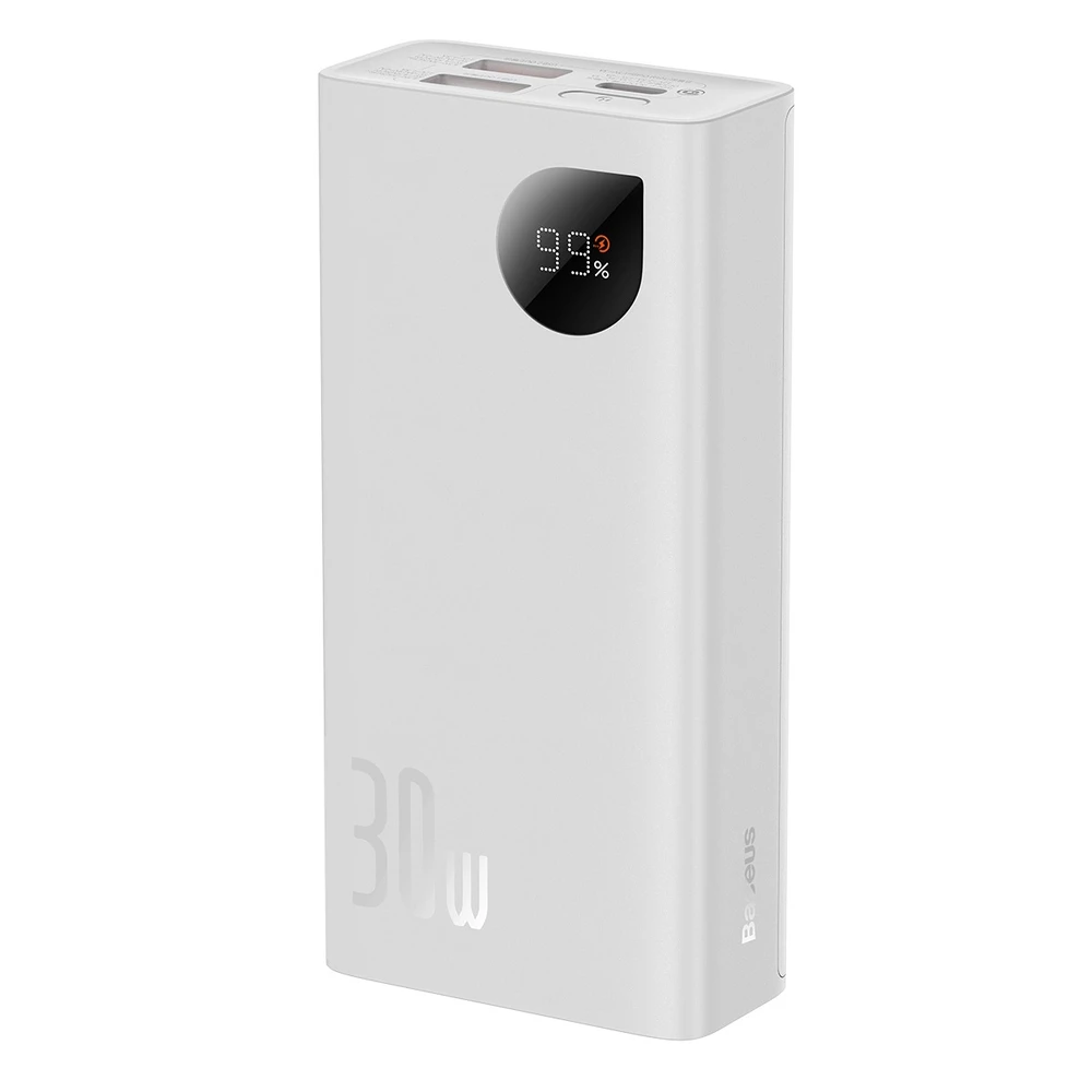 Greitas įkrovimas Power Bank Baseus Adaman2 10000mAh 30W Baltas