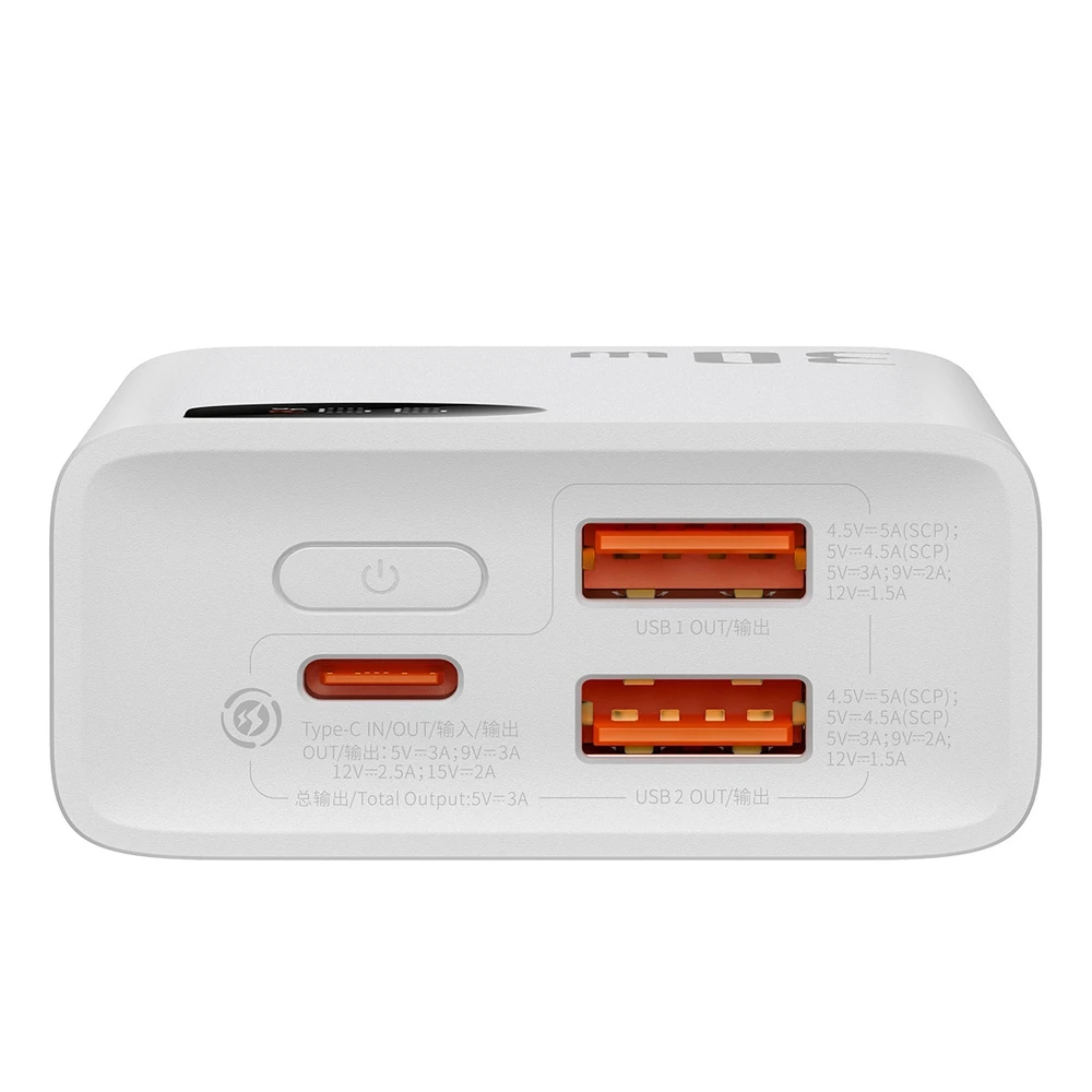 Greitas įkrovimas Power Bank Baseus Adaman2 10000mAh 30W Baltas