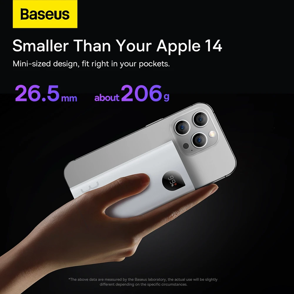 Greitas įkrovimas Power Bank Baseus Adaman2 10000mAh 30W Baltas
