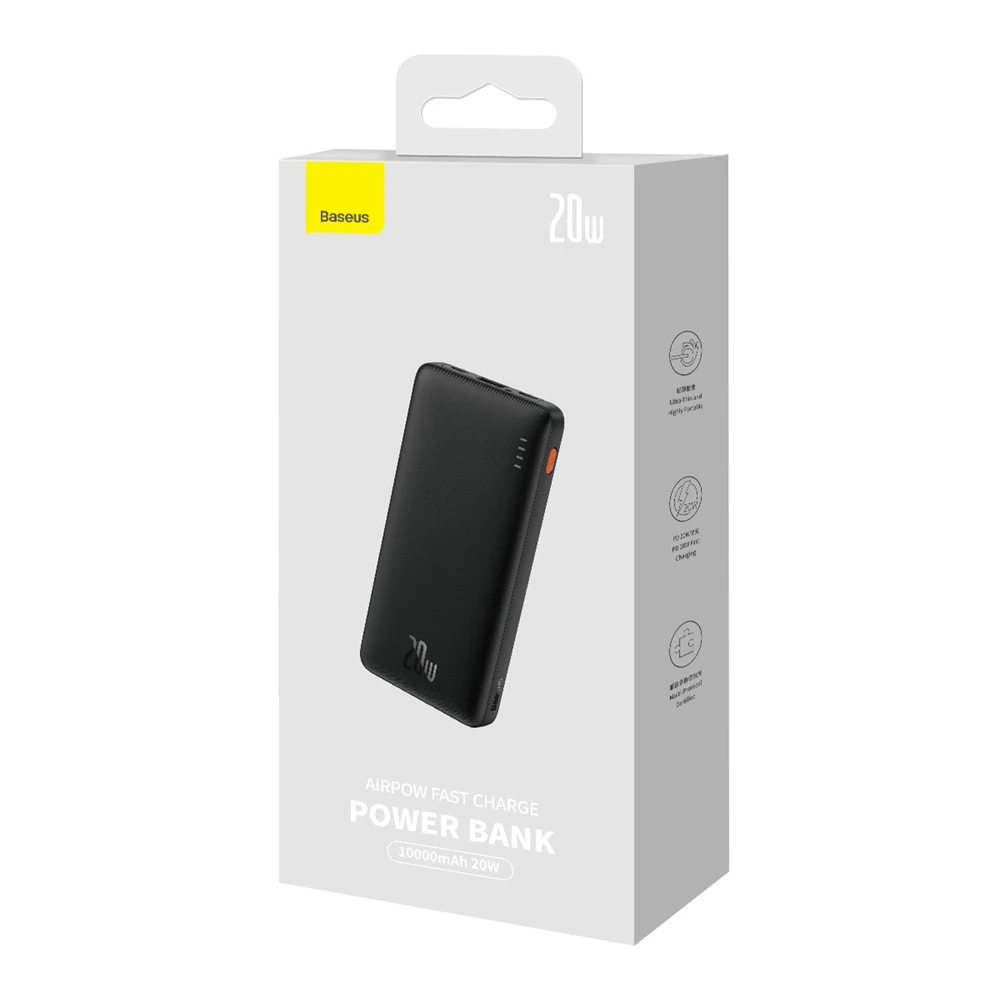 Baseus Airpow 10000mAh 20W maitinimo blokas (juodas)