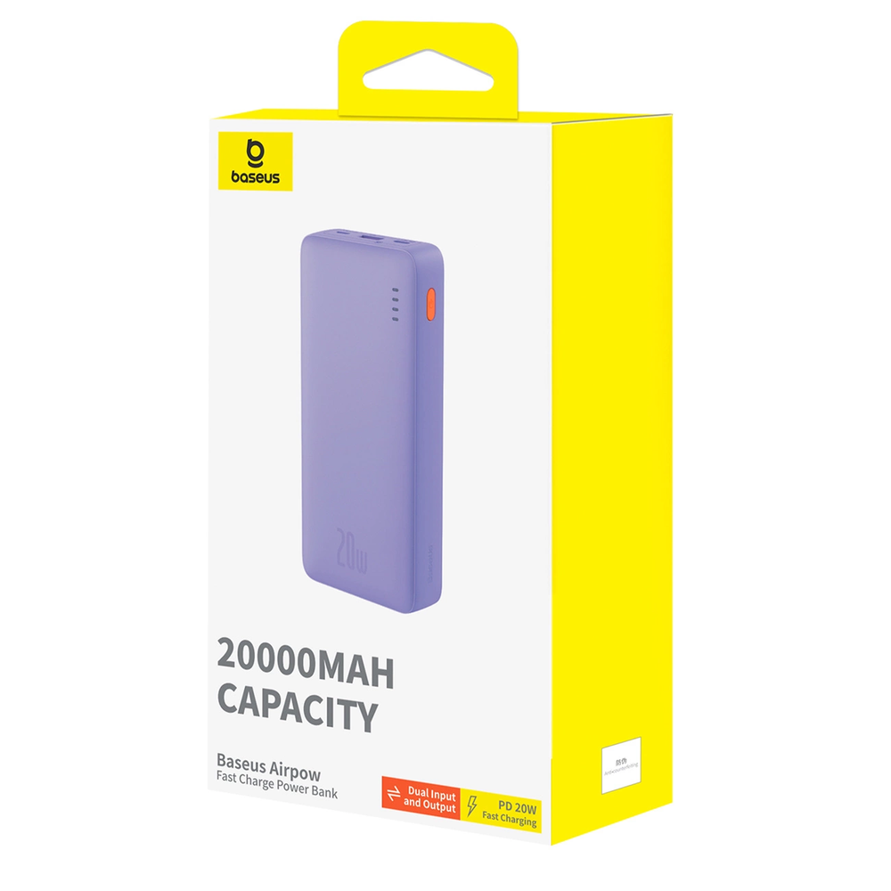 Baseus Airpow 20000mAh 20W maitinimo blokas (violetinė)