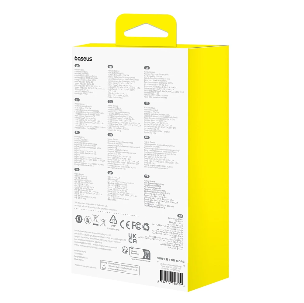 Baseus Airpow 20000mAh 20W maitinimo blokas (juodas)
