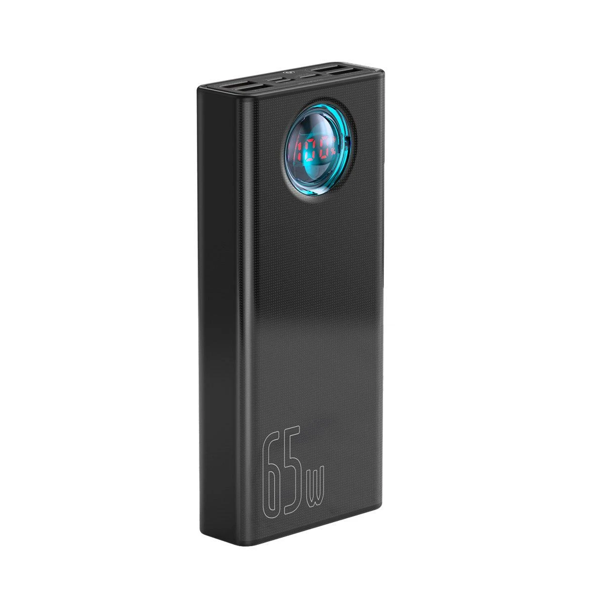 LiPo išorinis akumuliatorius (Powerbank) 30000mAh 65W su PD3.0 QC3.0 4xUSB + USB C Amblight juodas BASEUS