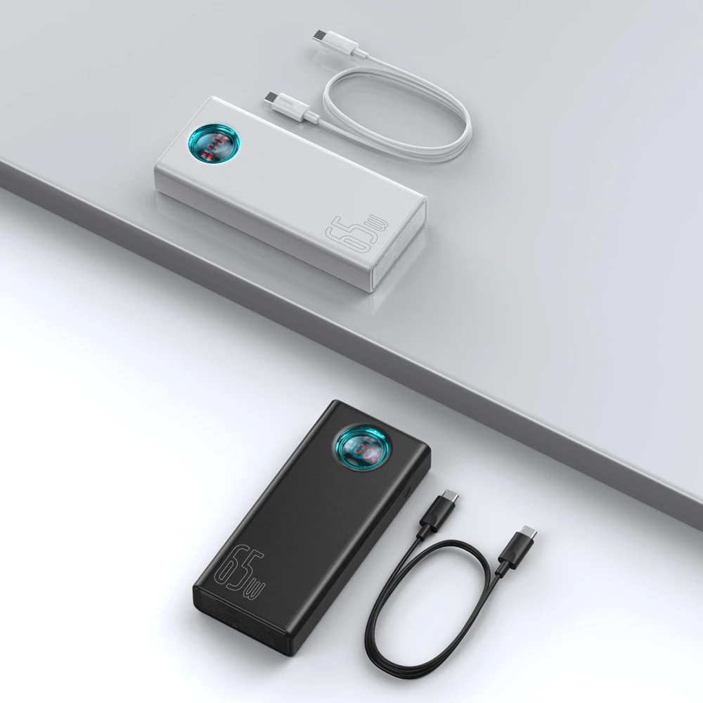 Powerbank Baseus Amblight 30000mAh 4xUSB USB-C 65W - baltas