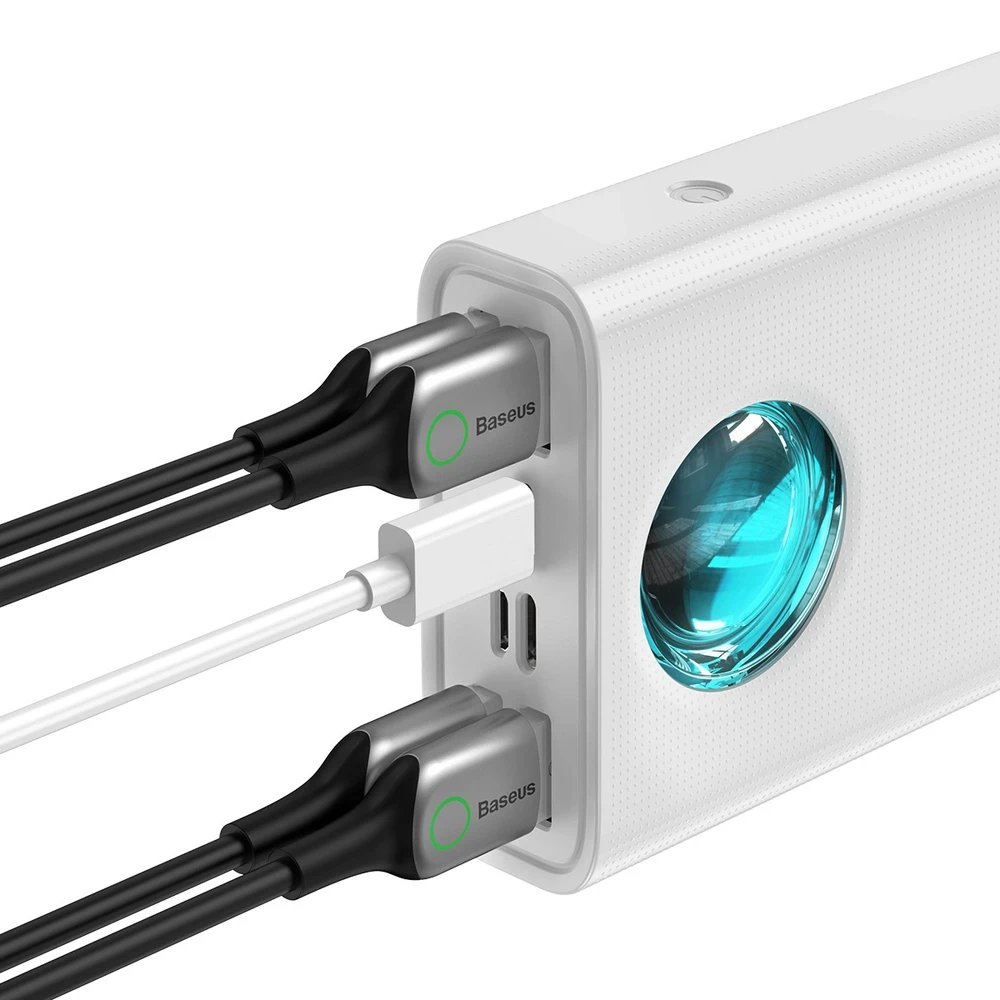 Powerbank Baseus Amblight 30000mAh 4xUSB USB-C 65W - baltas