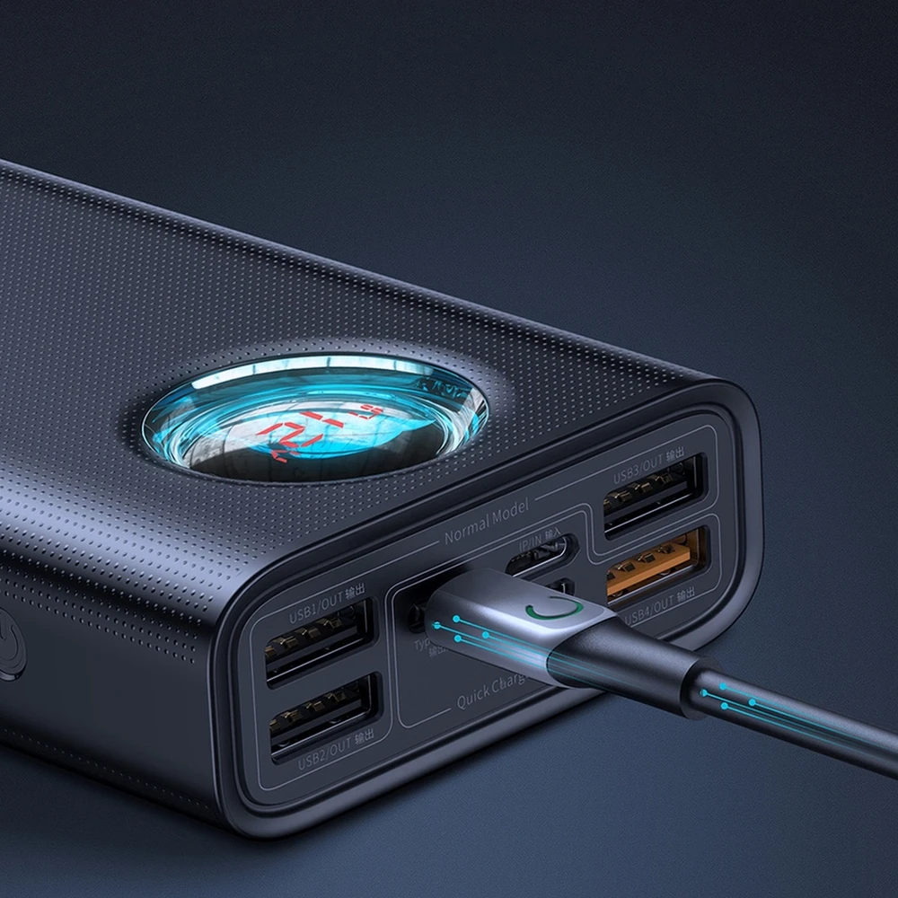 Powerbank Baseus Amblight 30000mAh 4xUSB USB-C 65W - baltas