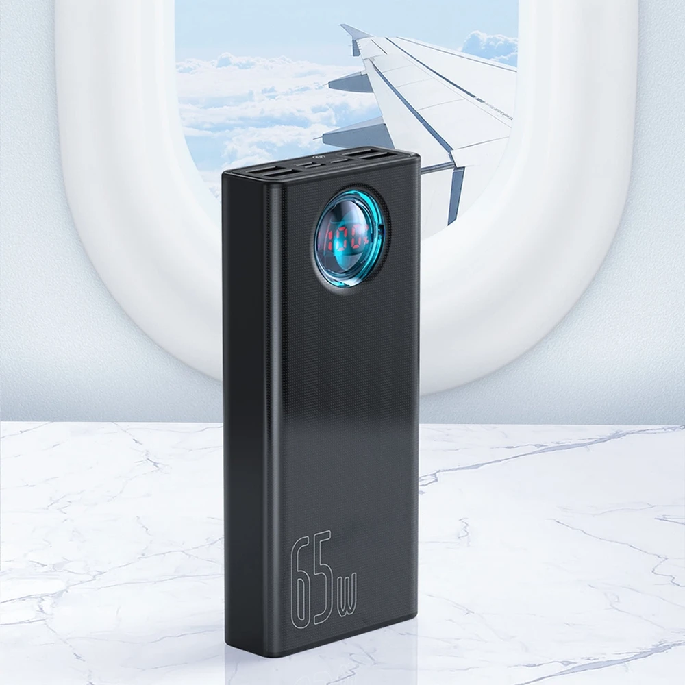 Powerbank Baseus Amblight 30000mAh 4xUSB USB-C 65W - baltas