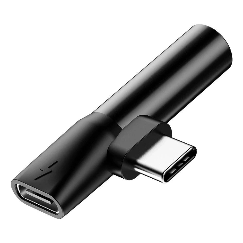 Baseus Audio adapteris L41 USB-C prie 3.5mm AUX lizdo + USB-C - Juodas