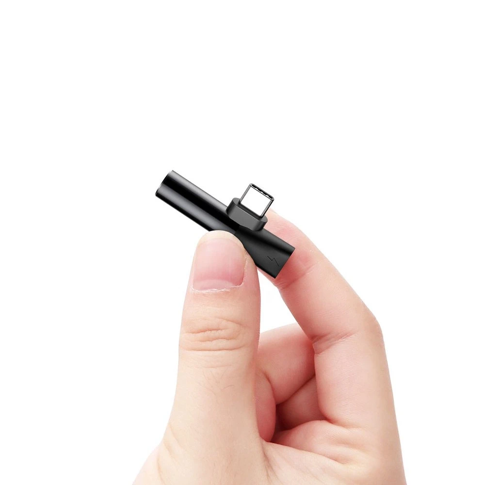 Baseus Audio adapteris L41 USB-C prie 3.5mm AUX lizdo + USB-C - Juodas