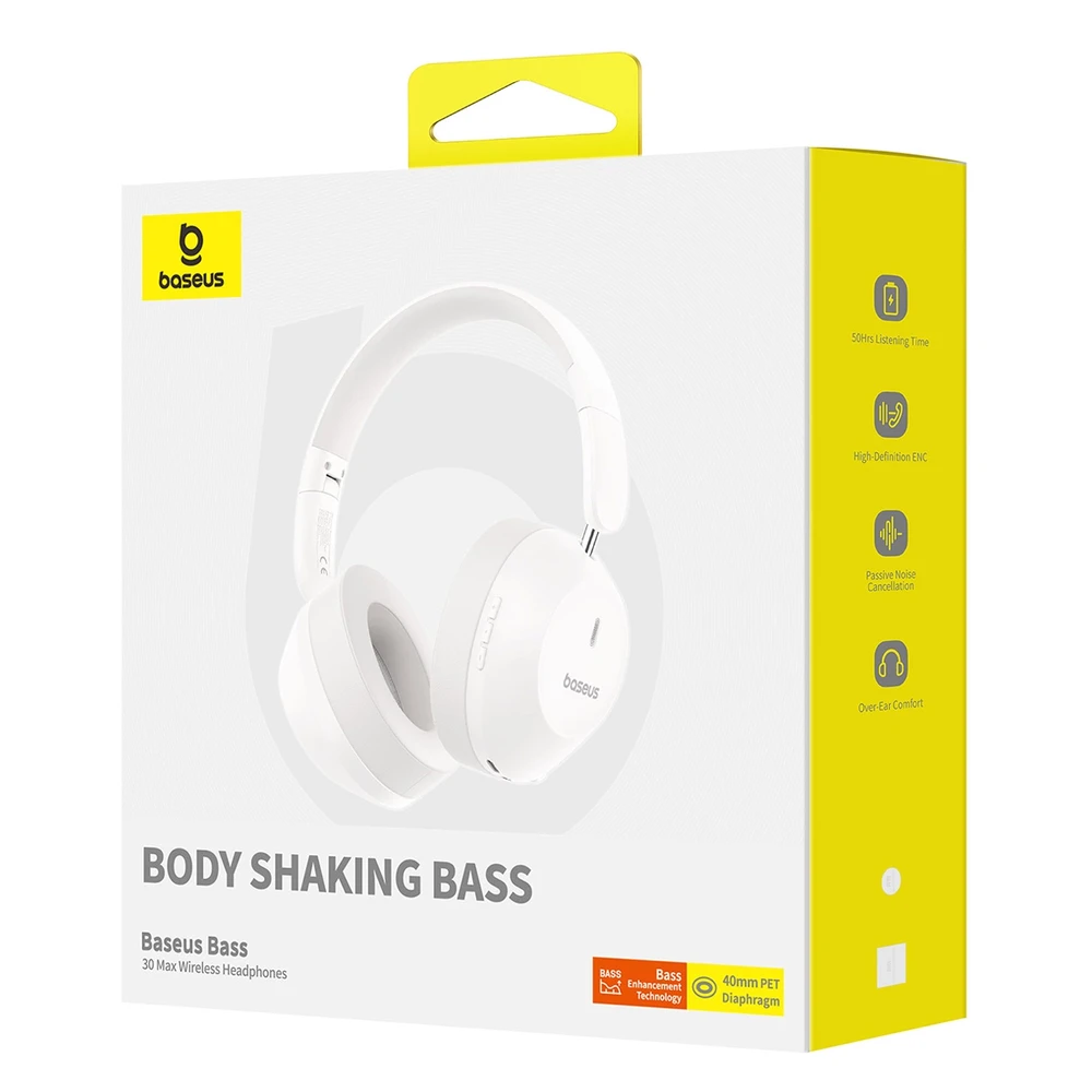 Baseus Boss 30 Max belaidės ausinės (baltos)