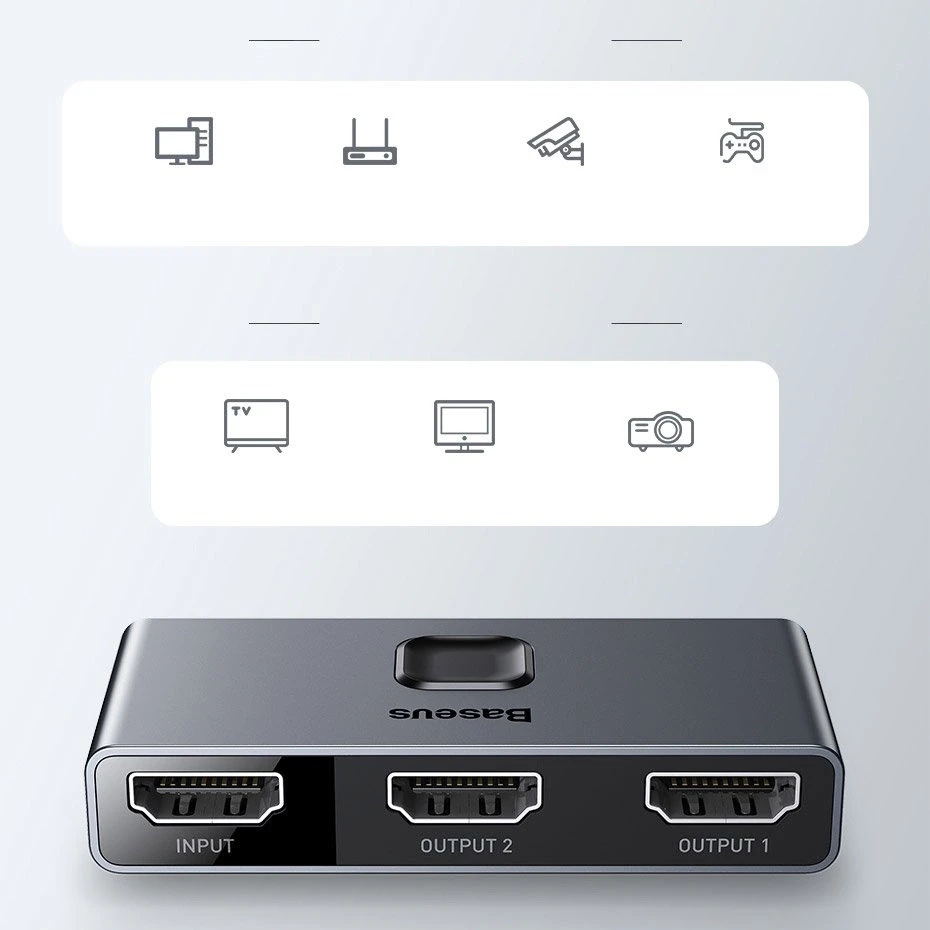 Baseus HDMI 4K dvikryptis perjungėjas (1->2 / 2->1)