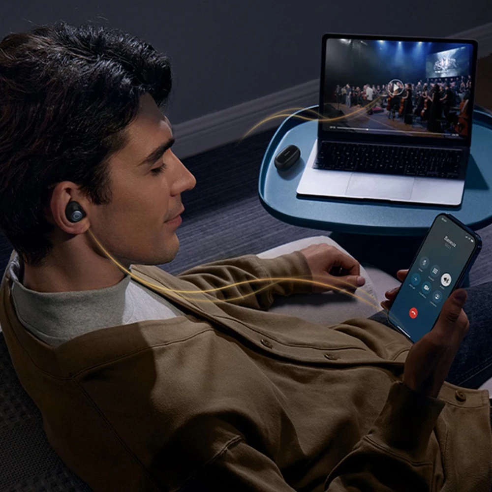 Ausinės belaidės Baseus Bowie MA20 Pro TWS su ANC i IPX6 - juoda