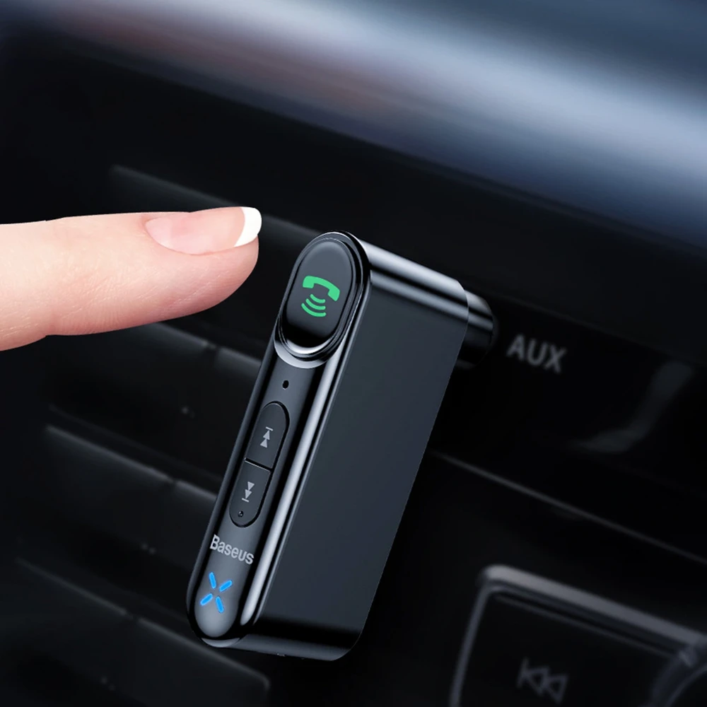 Baseus Qiyin AUX automobilinis Bluetooth imtuvas juodas