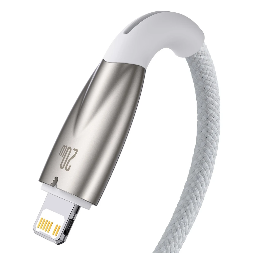 USB-C laidas, skirtas Lightning Baseus Glimmer Series, 20W, 1m (baltas)