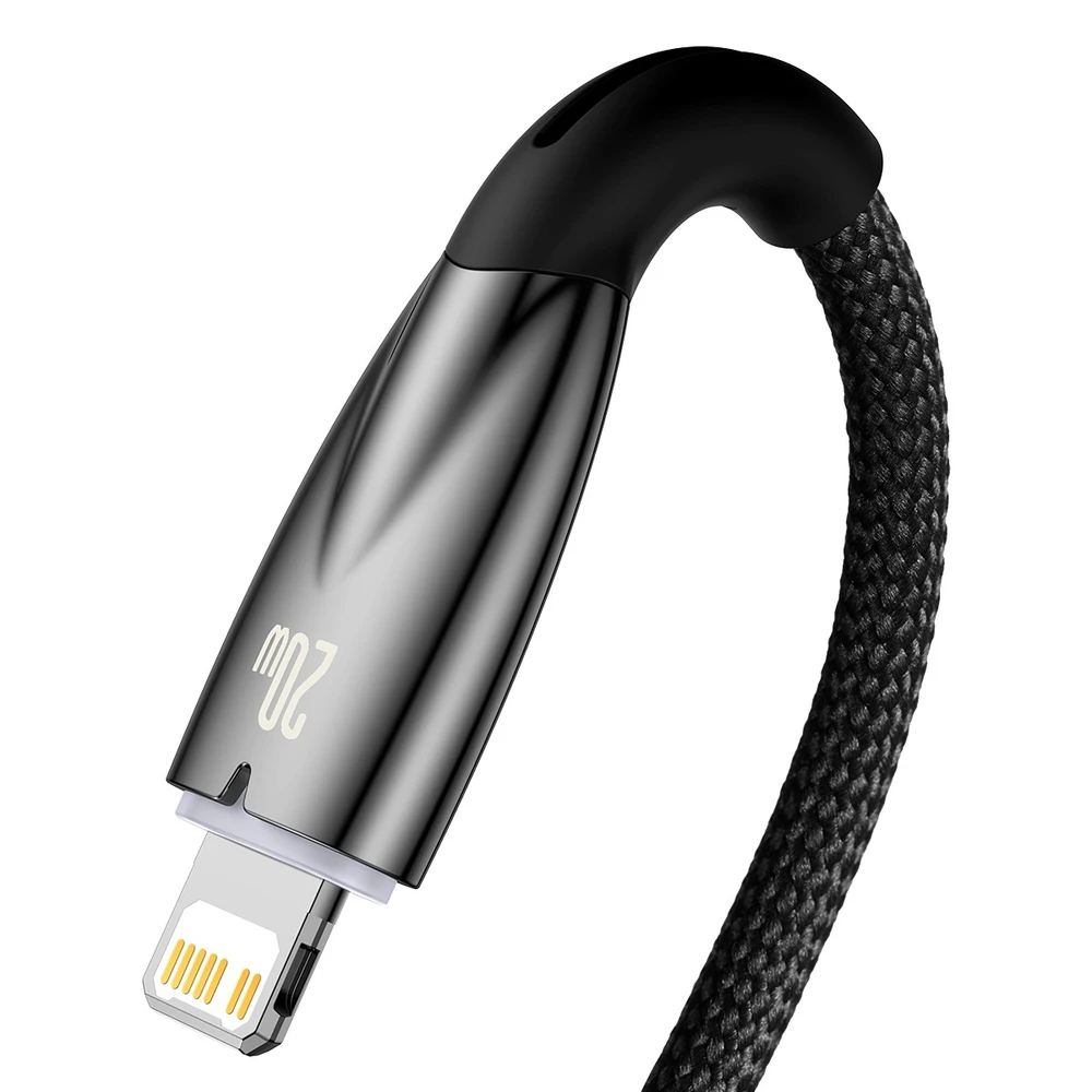 USB-C laidas, skirtas Lightning Baseus Glimmer Series, 20W, 2m (juodas)
