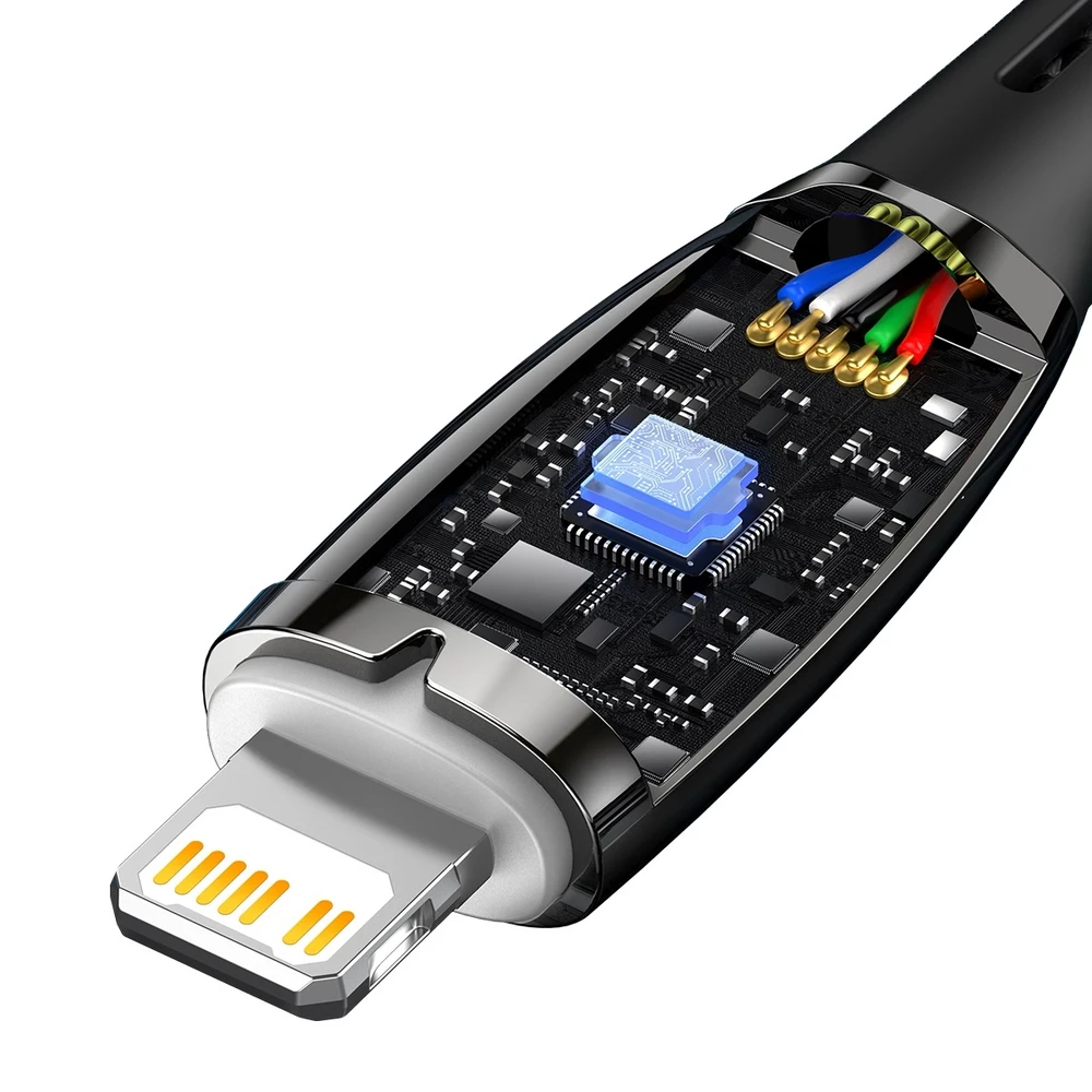 USB-C laidas, skirtas Lightning Baseus Glimmer Series, 20W, 2m (juodas)