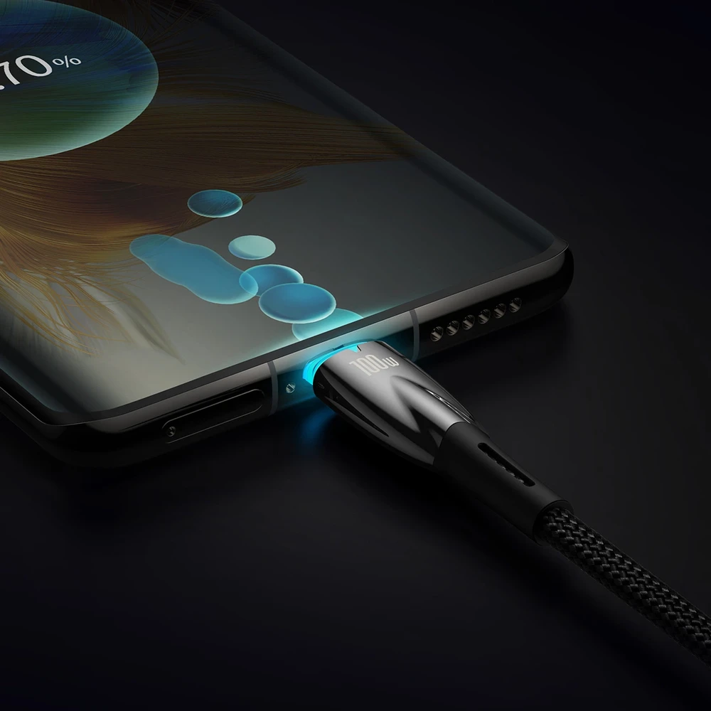 Baseus Glimmer USB-C – USB-C įkroviklis, 100W, 1m (fekete)