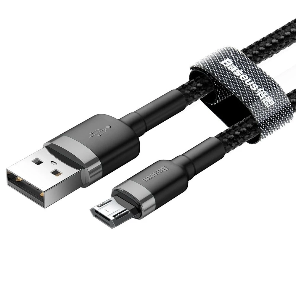 Baseus Cafule Micro USB kabelis 2.4A 0.5m - Pilkas / Juodas