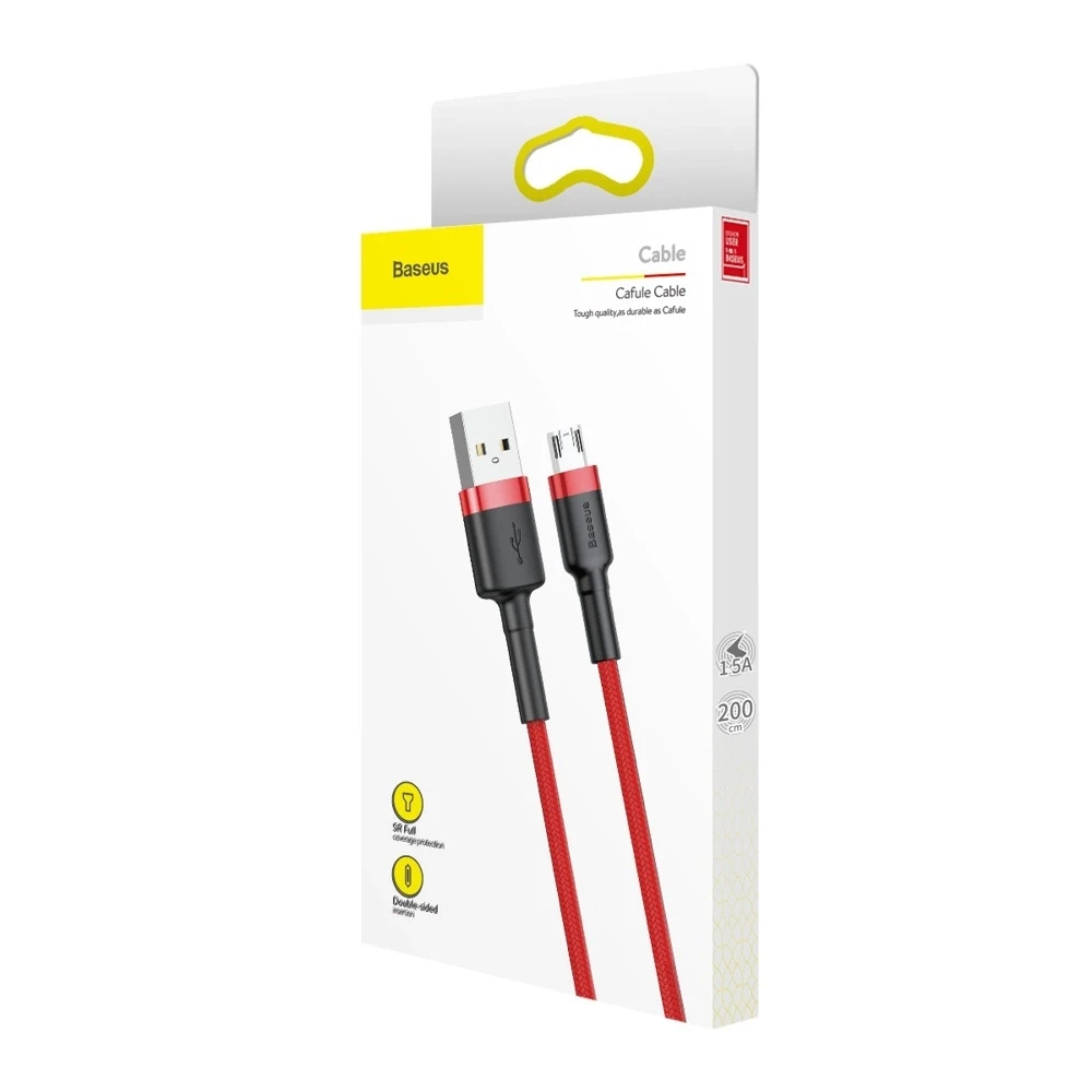 Baseus Cafule Micro USB kabelis 1.5A 2m - Raudonas