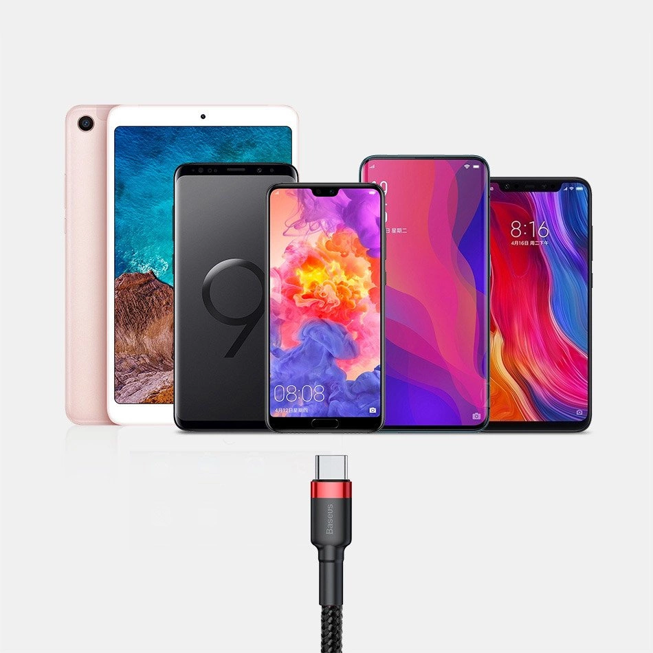 Baseus Cafule USB-C kabelis 2A 3m - Raudonas