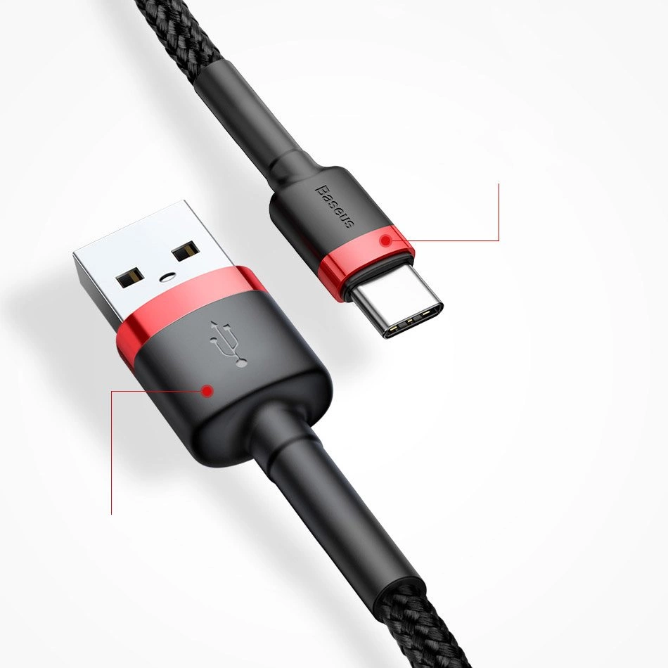 Baseus Cafule USB-C kabelis 2A 3m - Raudonas