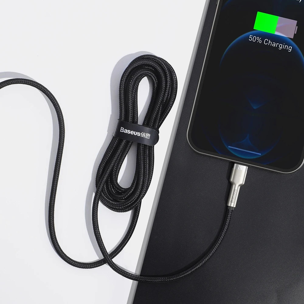 Baseus Cafule USB - Lightning kabelis 2.4A 1m - Juodas