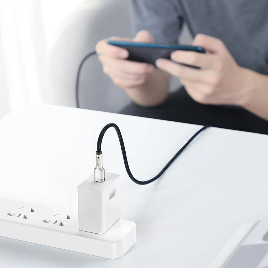Kabelis USB C - USB C 2m 100W juodas Cafule Metal BASEUS