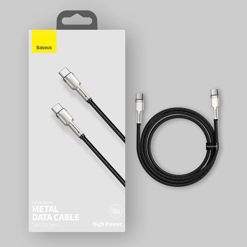 Baseus Cafule USB-C - USB-C laidas 100W 2m - Žalias