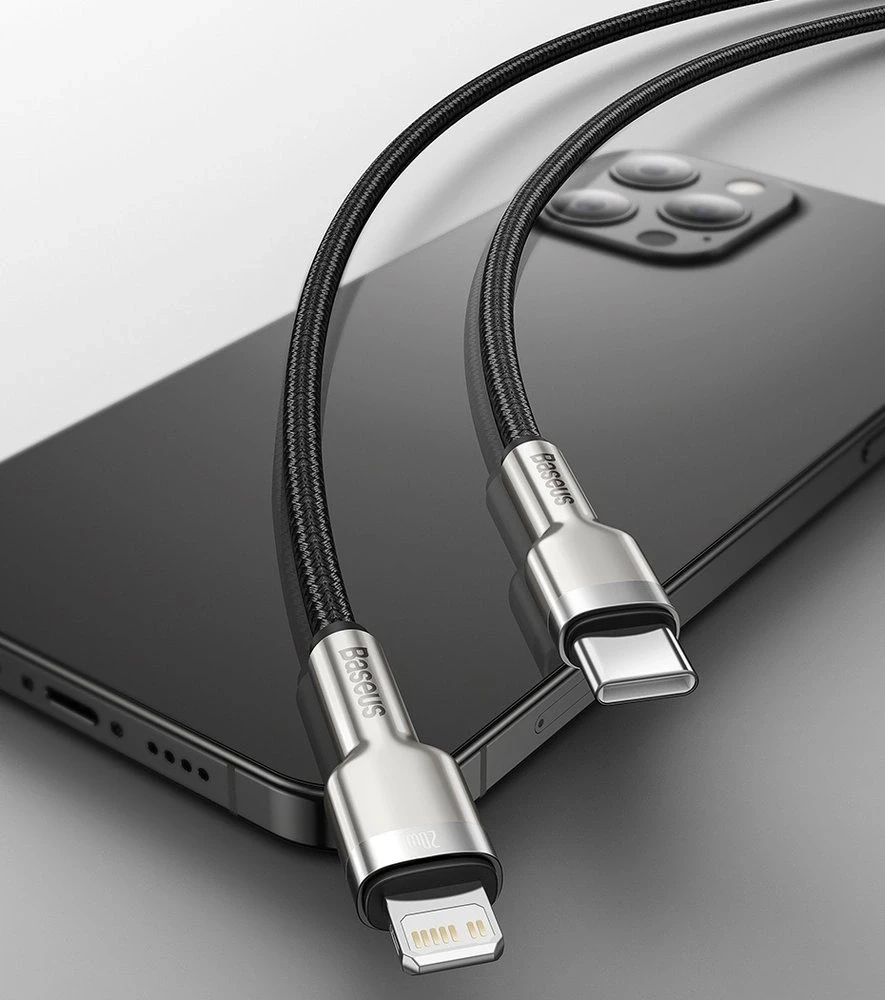 Baseus Cafule USB-C į Lightning kabelis PD 20W 1m - Juodas