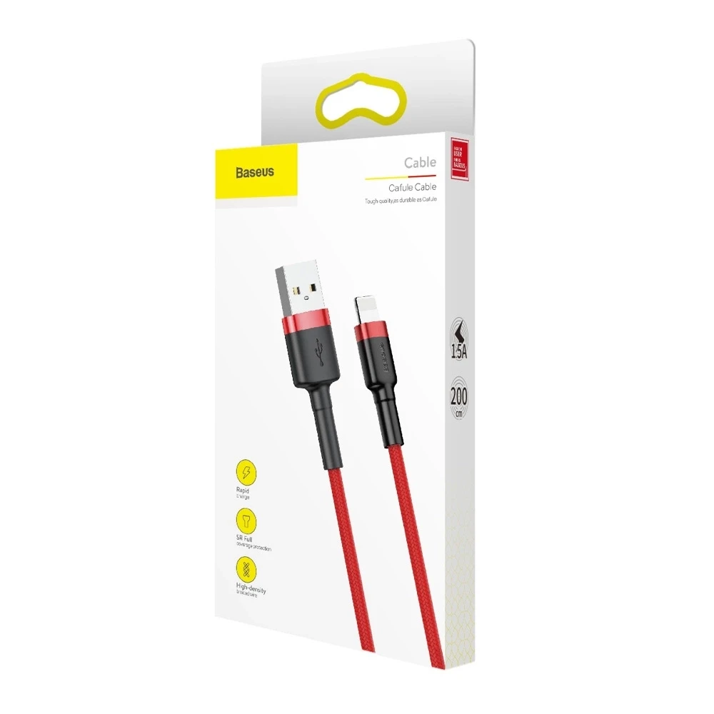 Baseus Cafule kabelis USB Lightning 1.5A 2m - Raudonas