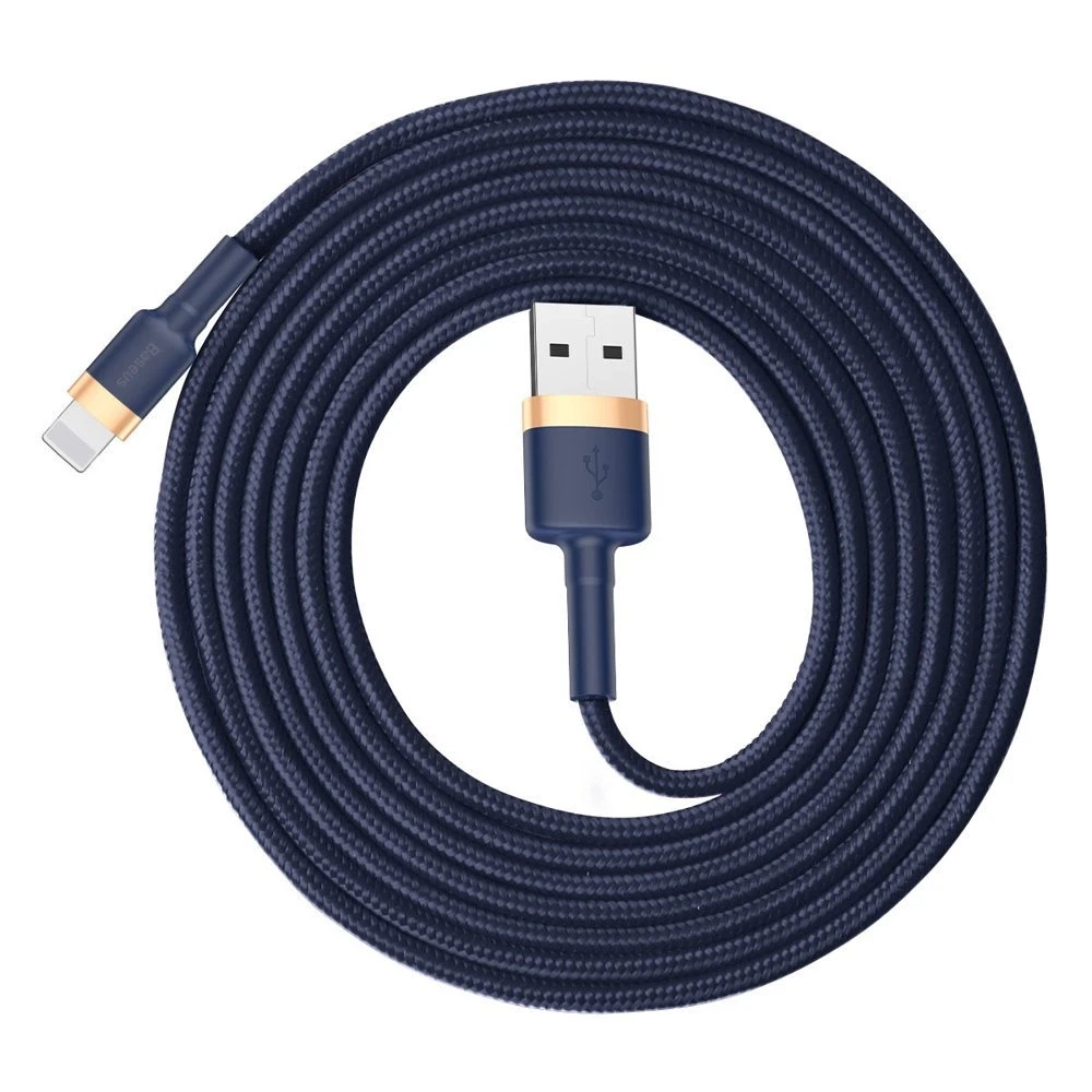 Baseus Cafule USB Lightning kabelis 1.5A 2m - Auksinis / Tamsiai mėlynas