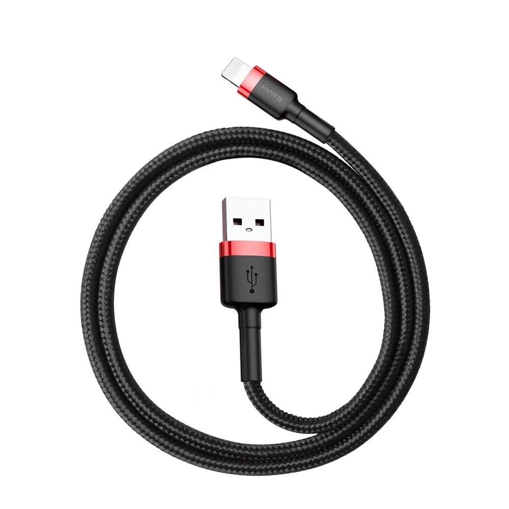 Baseus Cafule USB - Lightning kabelis 2.4A 0.5m - Raudonas - Juodas