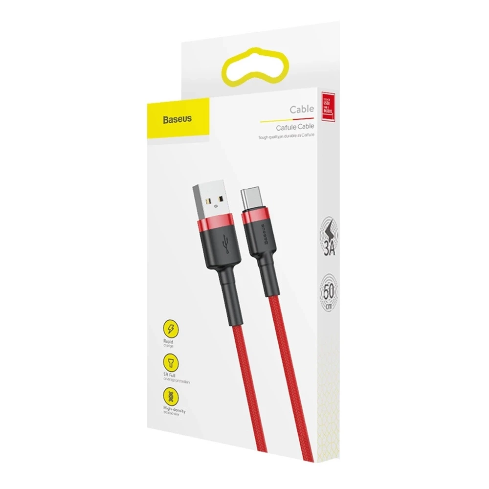 Kabelis Baseus Cafule USB į USB-C 3A 0,5 m