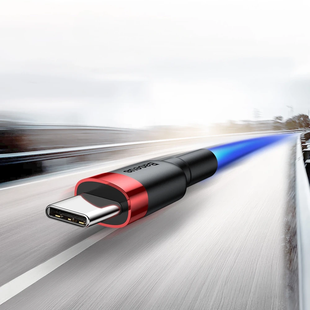 Baseus Cafule kabelis USB-C 3A 0.5m - Juodas / Raudonas