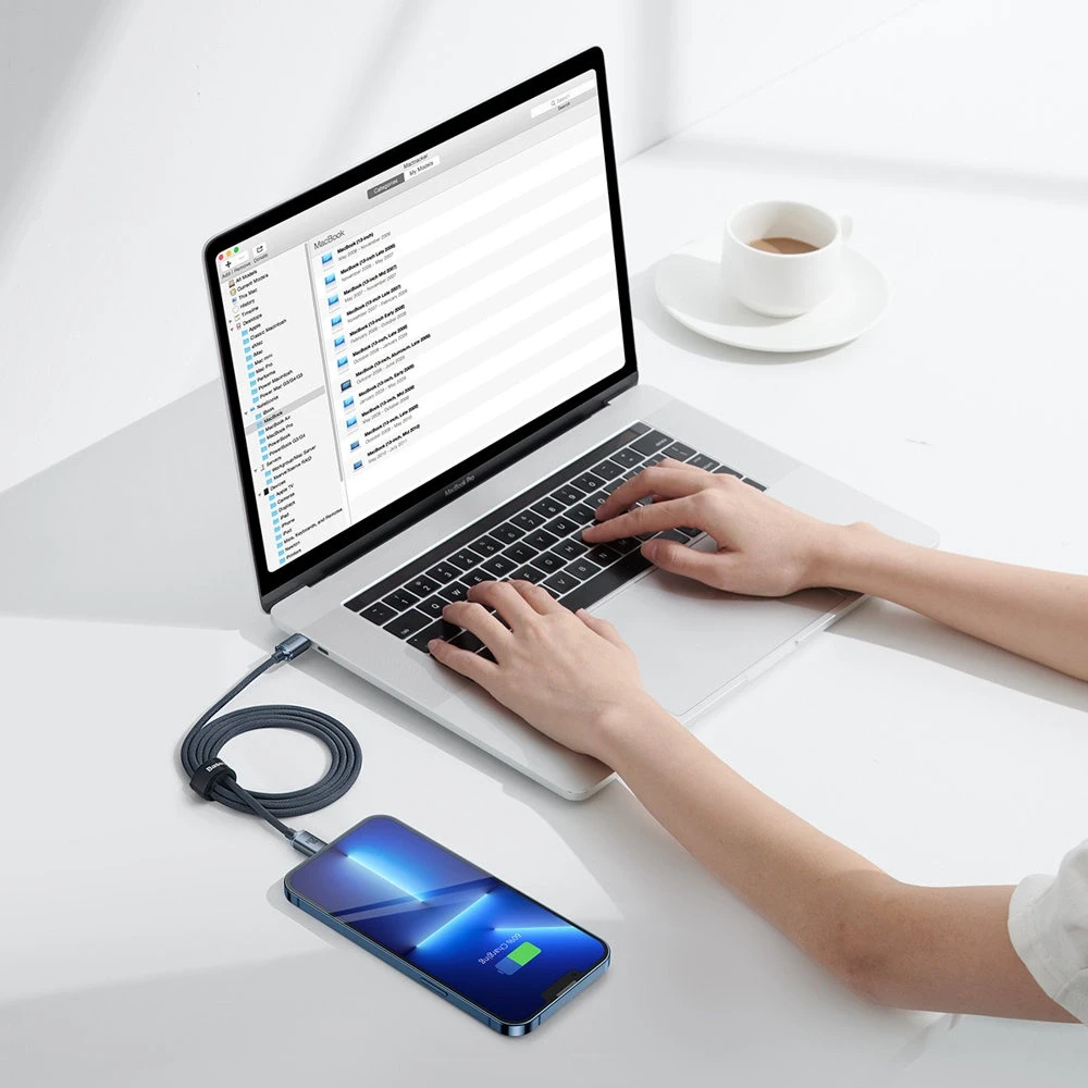Baseus Crystal kabelis USB-C - Lightning 20W PD 1.2m - Juodas