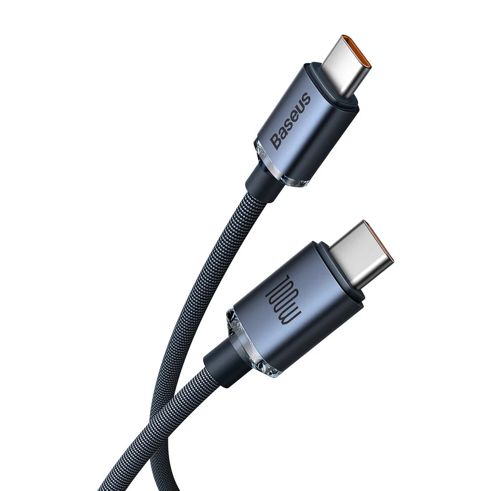 Baseus Crystal USB-C - USB-C laidas 100W 1.2m - Juodas