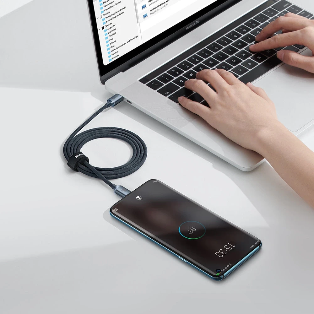 Baseus Crystal USB-C - USB-C laidas 100W 1.2m - Juodas