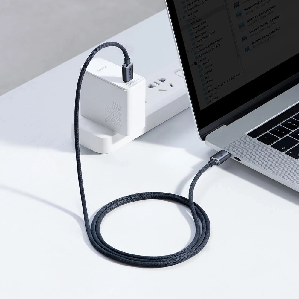 Baseus Crystal USB-C - USB-C laidas 100W 1.2m - Juodas